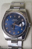 ROLEX DATEJUST STEEL MODEL 116234 BLUE DIAMOND DIAL 18K WHITE GOLD BEZEL