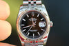 ROLEX MENS DATEJUST 36mm STAINLESS STEEL BLACK 116234 18K WHITE GOLD USED