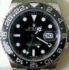 ROLEX GMT II STAINLESS STEEL BLACK ON BLACK CERAMIC BEZEL PERFECT MINT 116710