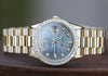 ROLEX MENS PRESIDENT BLUE MOTHER of PEARL DIAMOND DIAL 18038 18K YELLOW GOLD
