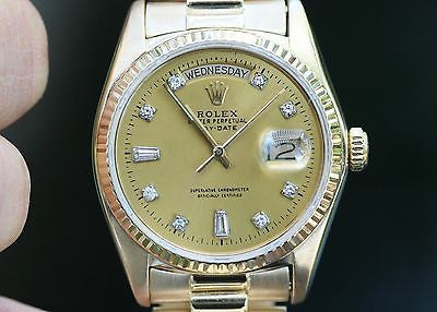 Rolex 18038 Day-Date 36mm Mens President 18k Yellow Gold Diamond Dial