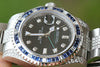 ROLEX GMT MASTER II STAINLESS STEEL 5 CTS. DIAMONDS AND SAPPHIRES BEZEL UNWORN