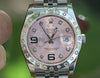 ROLEX DATEJUST MENS LADIES 36mm STEEL 116200 DIAMOND BEZEL CUSTOM FLORAL UNWORN