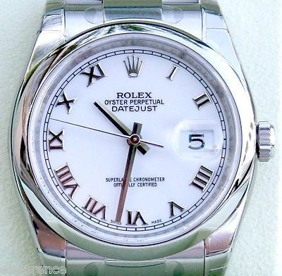 ROLEX DATEJUST MENS LADIES 36MM 116200 STAINLESS STEEL BOX & PAPERS NEW