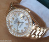 ROLEX LADY PRESIDENT 18K GOLD MOTHER OF PEARL DIAMOND DIAL DIAMOND BEZEL 179178