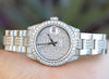 ROLEX MENS LADIES MIDSIZE 31mm DATEJUST STEEL DIAMOND LUGS BEZEL BAND PAVE UNWRN