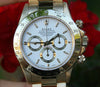 ROLEX MENS WATCH 18K YELLOW GOLD DAYTONA 16528 WHITE DIAL PERFECT