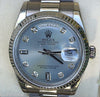 ROLEX MENS PRESIDENT 18K WHITE GOLD LIGHT BLUE DIAMOND DIAL MODEL 118239