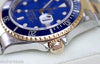 ROLEX SUBMARINER TWO TONE GOLD STAINLESS STEEL BLUE ON BLUE WATCH 16613