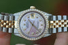 ROLEX MENS 16233 DATEJUST 18K GOLD STAINLESS STEEL DIAMOND MOTHER OF PEARL PINK