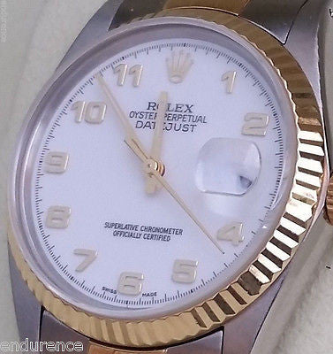 ROLEX DATEJUST Gold Stainless Steel 36mm Jubilee band MODEL 16013