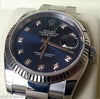 ROLEX DATEJUST STEEL MODEL 116234 BLUE DIAMOND DIAL 18K WHITE GOLD BEZEL