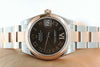 ROLEX LADIES MIDSIZE DATEJUST 18K ROSE GOLD STAINLESS STEEL DIAMOND ROMAN