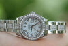 ROLEX LADIES STAINLESS STEEL DIAMONDS OYSTER BAND DIAMOND BEZEL DIAL UNWORN