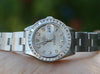 ROLEX LADIES 69160 DATEJUST 26mm STAINLESS STEEL DIAMOND BEZEL SILVER DIAL MINT