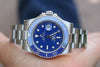 Rolex stainless steel Submariner w/ custom Blue dial & bezel to look like white