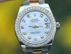 ROLEX MIDSIZE 31mm DATEJUST 178273 18K YELLOW GOLD STEEL DIAMONDS BEZEL DIAL