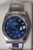 ROLEX DATEJUST STEEL MODEL 116234 BLUE DIAMOND DIAL 18K WHITE GOLD BEZEL