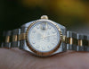 ROLEX LADIES DATEJUST 69163 FACTORY GOLD DIAMOND DIAL OYSTER 18K YELLOW & STEEL