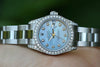 ROLEX LADIES 26mm DATEJUST BLUE DIAMOND DIAL LUGS BEZEL 179160 UNWORN BOX PAPERS