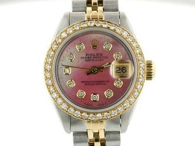 ROLEX WATCH LADIES DATEJUST 2TONE DIAMOND DIAL PINK MOP