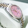 ROLEX DATEJUST TWO TONE STAINLESS 18K GOLD DIAMONDS BEZEL PINK MOTHER OF PEARL