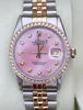 ROLEX DATEJUST TWO TONE STAINLESS 18K GOLD DIAMONDS BEZEL PINK MOTHER OF PEARL