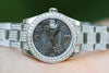 ROLEX LADIES MIDSIZE 31mm DATEJUST FLORAL DIAL DIAMOND BEZEL BAND UNWORN 178240