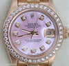 ROLEX LADIES DATEJUST 18K PRESIDENT BRACELET MOTHER OF PEARL PINK DIAMONDS 6917