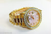 ROLEX PRESIDENT 18038 18K GOLD MOTHER OF PEARL PINK DIAMOND DIAL 6ct BEZEL