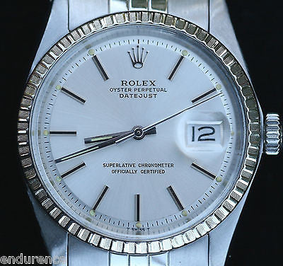 ROLEX DATEJUST STAINLESS STEEL 36mm MODEL 1603 Jubilee Band