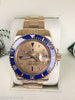 ROLEX SUBMARINER 18K GOLD BLUE BEZEL GOLD SERTI DIAL BLUE SAPPHIRES 116618