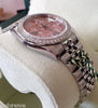 ROLEX NEW DATEJUST STEEL PINK FLORAL DIAL DIAMONDS BEZEL BOX TAG CERTCARD 116200