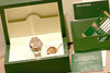 ROLEX LADIES MIDSIZE DATEJUST 18K ROSE GOLD STAINLESS STEEL DIAMOND ROMAN