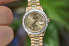 ROLEX LADIES PRESIDENT 18K YELLOW GOLD CHANNEL SET DIAMOND BEZEL GOLD DIAL 69178