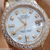 ROLEX DATEJUST GOLD MOTHER OF PEARL DIAMONDS DIAL & BEZEL MIDSIZE PRESIDENT 6624