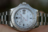 ROLEX MENS YACHT-MASTER YACHTMASTER STAINLESS STEEL PLATINUM 16622 DIAMOND DIAL