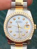 ROLEX MENS 36mm DATEJUST 116203 DIAMOND DIAL BEZEL STEEL 18K NEW UNWORN