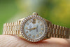 ROLEX LADIES 69178 PRESIDENT 26mm 18K YELLOW GOLD DIAMOND BAND BEZEL & DIAL