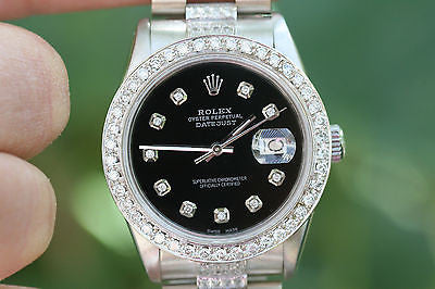 ROLEX STAINLESS STEEL DATEJUST 18K WHITE GOLD PRESIDENT BAND DIAMOND BEZEL DIAL