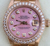 ROLEX LADIES DATEJUST 18K PRESIDENT BRACELET MOTHER OF PEARL PINK DIAMONDS 6917