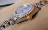 ROLEX DATEJUST TWO TONE MOTHER OF PEARL BLUE DIAMONDS DIAL BEZEL MODEL 69173