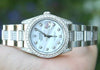 ROLEX 36mm DATEJUST STAINLESS STEEL MOP DIAL DIAMOND OYSTER BAND 18K GOLD 116200