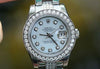 ROLEX LADIES STAINLESS STEEL DIAMONDS OYSTER BAND DIAMOND BEZEL DIAL UNWORN