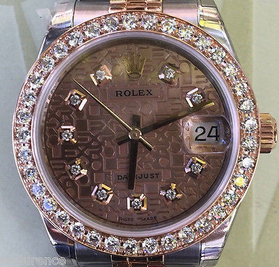 ROLEX MIDSIZE DATEJUST STEEL GOLD 31mm DIAMOND BEZEL JUBILEE DIAL 178241 UNWORN
