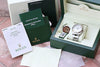 ROLEX MENS FULL SIZE 36mm DATEJUST STAINLESS STEEL AND WHITE GOLD BEZEL 116234