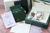 ROLEX MENS FULL SIZE 36mm DATEJUST STAINLESS STEEL AND WHITE GOLD BEZEL 116234