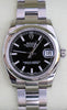 ROLEX DATEJUST MIDSIZE LADIES WATCH 178240 STAINLESS STEEL BLACK DIAL