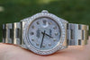 ROLEX WATCH MENS 36mm DATEJUST STAINLESS STEEL DIAMOND DIAL BEZEL LUGS UNWORN