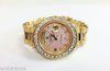 ROLEX PRESIDENT 18038 18K GOLD MOTHER OF PEARL PINK DIAMOND DIAL 6ct BEZEL